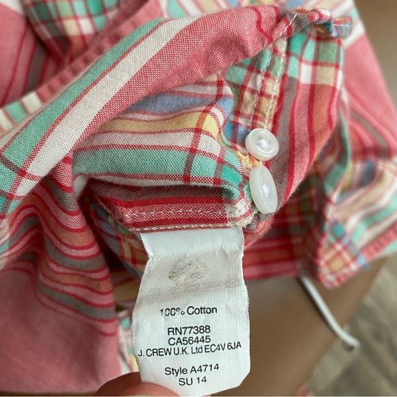 J Crew Plaid Sim Fit Oxford Button Down Shirt - Picture 10 of 14